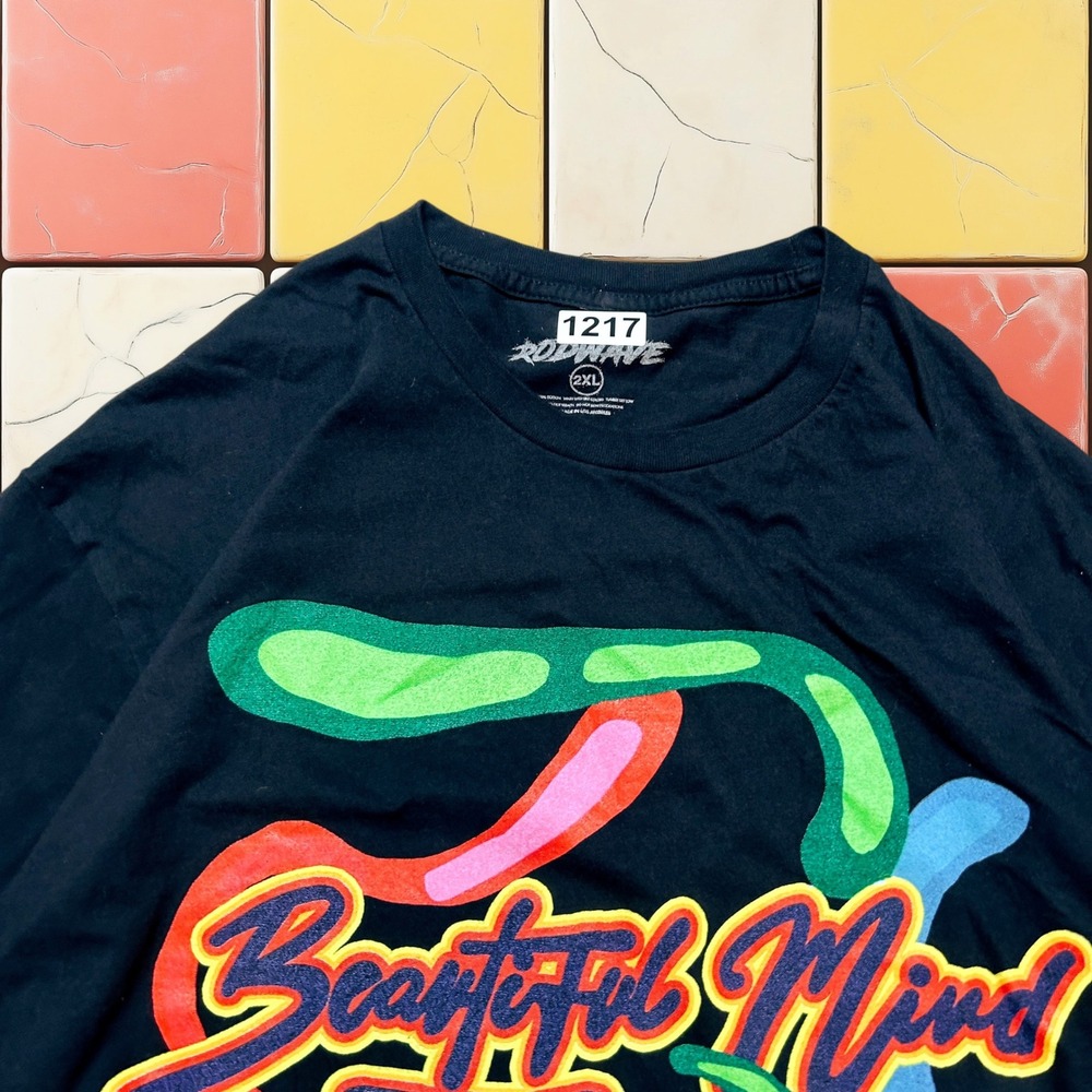 Y2K Rod Wave Beautiful Mind Tour Black Band Tee Mens 2XL Concert Music Merch Rap - Picture 9 of 14